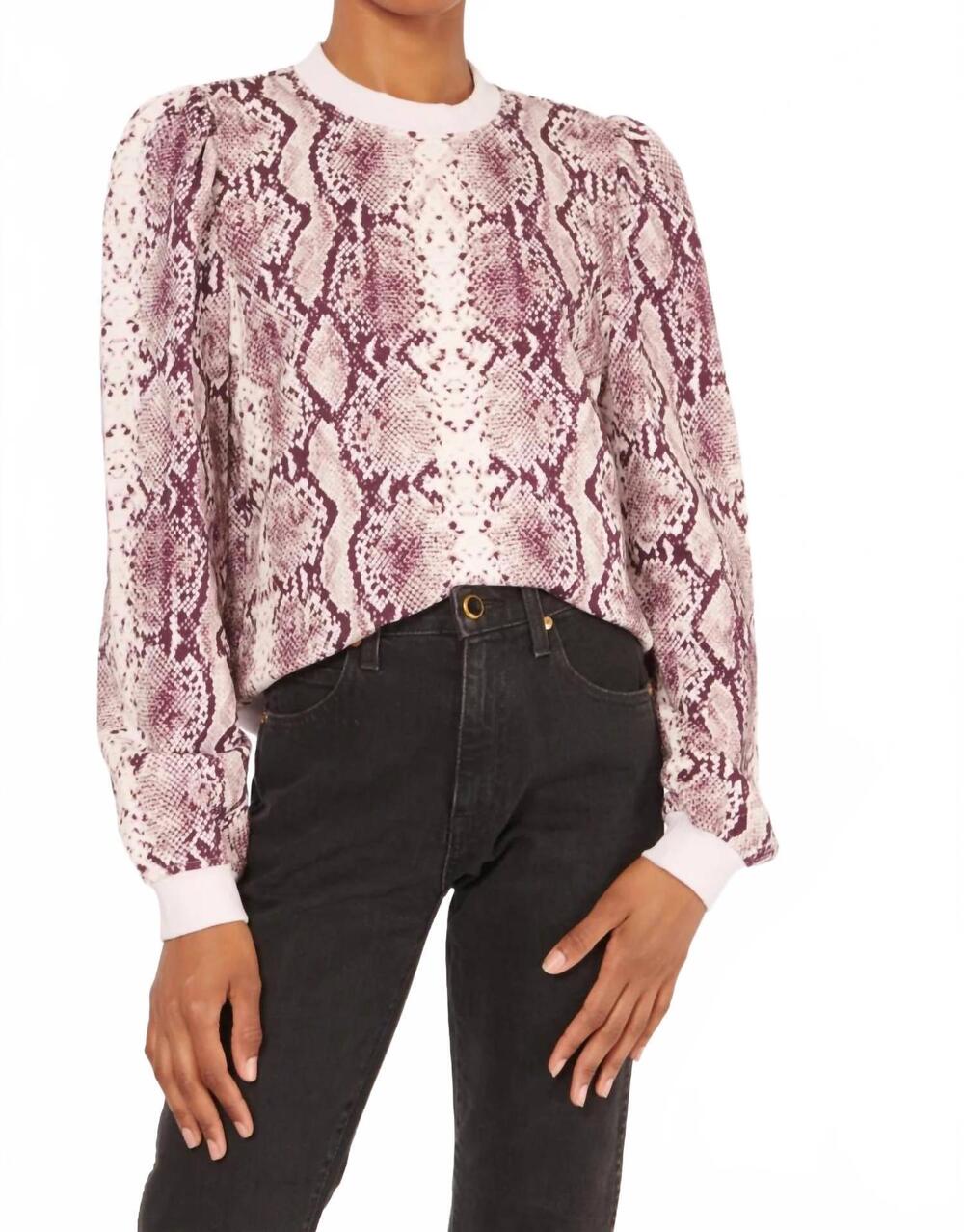 NEW CAMI NYC roberta sweatshirt in berry snake